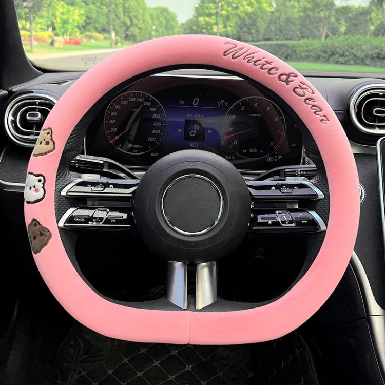 D Style Car Universal Cartoon Pattern Plush Warm Anti-skid Steering Wheel Cover, Diameter: 38cm (Pink) - Steering Wheel Accessories by PMC TechLife | Online Shopping South Africa | PMC TechLife | Buy Now Pay Later Mobicred