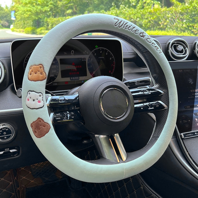 Round Style Car Universal Cartoon Pattern Plush Warm Anti-skid Steering Wheel Cover, Diameter: 38cm (Grey) - Steering Wheel Accessories by PMC TechLife | Online Shopping South Africa | PMC TechLife | Buy Now Pay Later Mobicred