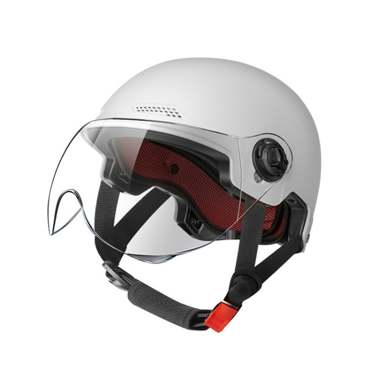 BY-1292 Unisex Motorcycle Frosted Protective Short Mirror Half Helmet (White) - Helmets by PMC TechLife | Online Shopping South Africa | PMC TechLife | Buy Now Pay Later Mobicred