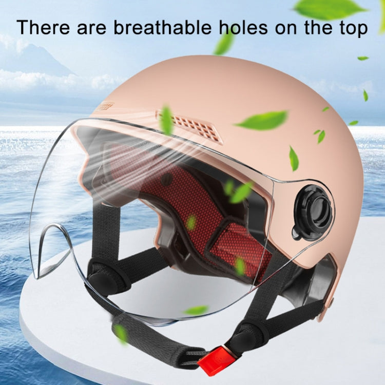 BY-1292 Unisex Motorcycle Frosted Protective Short Mirror Half Helmet (White) - Helmets by PMC TechLife | Online Shopping South Africa | PMC TechLife | Buy Now Pay Later Mobicred