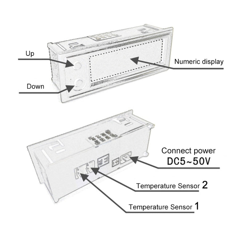 3 in 1 DC5-50V Car High-precision Electronic LED Luminous Clock + Thermometer + Voltmeter (White) - Clocks & Car Meters by PMC TechLife | Online Shopping South Africa | PMC TechLife | Buy Now Pay Later Mobicred