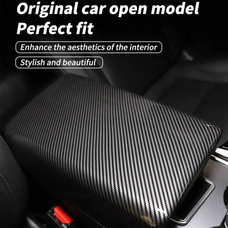 For Tesla Model 3 / Y Car Center Console Armrest Box Carbon Fiber Pattern Protective Cover - Car Interior Mouldings by PMC TechLife | Online Shopping South Africa | PMC TechLife | Buy Now Pay Later Mobicred