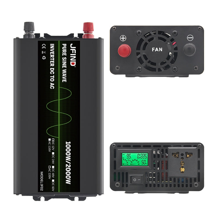 JFIND JF02 1000W 12V to 220V Pure Sine Wave Power Inverter, Universal Plug - Pure Sine Wave by JFIND | Online Shopping South Africa | PMC TechLife | Buy Now Pay Later Mobicred