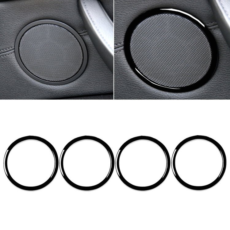 4pcs / Set Car Door Horn Ring Decorative Sticker for BMW X5 E70 2008-2013 / X6 E71 2009-2014, Left and Right Drive Universal(Black) - Car Interior Mouldings by PMC TechLife | Online Shopping South Africa | PMC TechLife | Buy Now Pay Later Mobicred