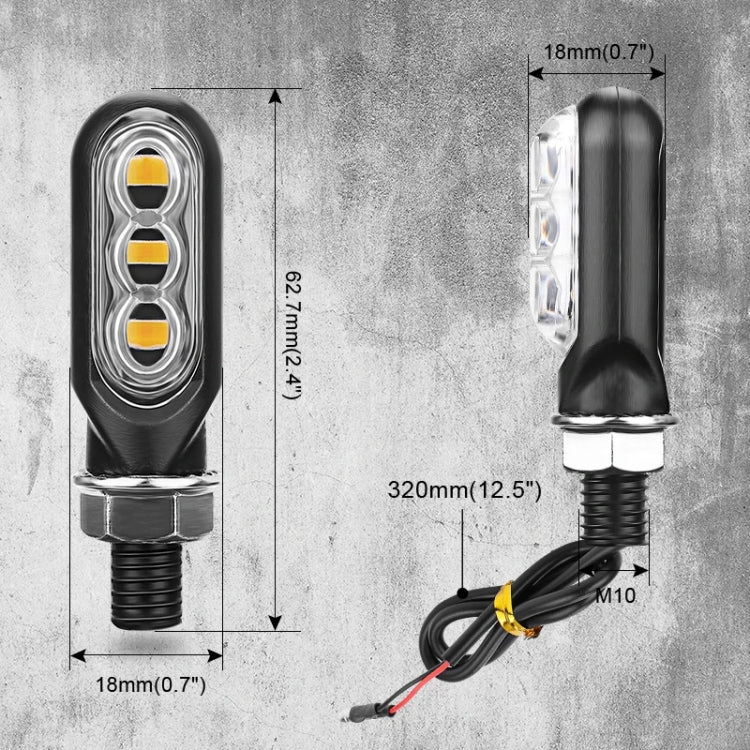 2pcs 12V 3LEDs Motorcycle Mini Water Turn Signal Light (Transparent) - free shipping - PMc TechLife - Order now!