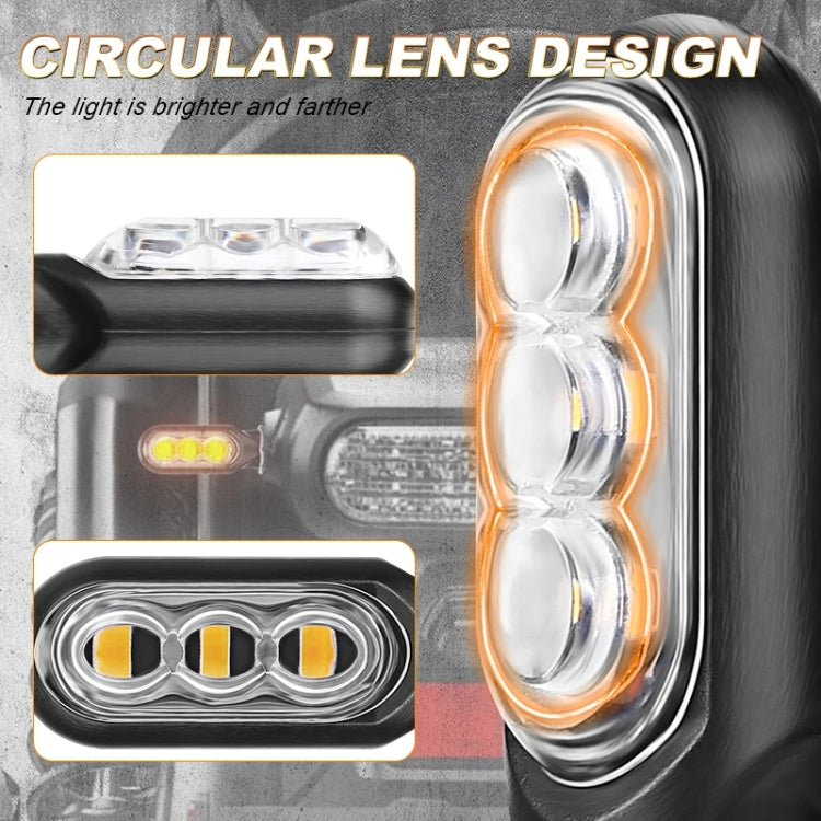 2pcs 12V 3LEDs Motorcycle Mini Water Turn Signal Light (Transparent) - free shipping - PMc TechLife - Order now!