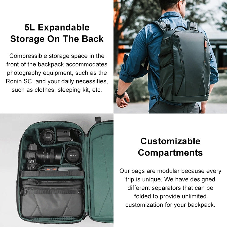 PGYTECH P-CB-020 2 in 1 Waterproof  Shockproof Outdoor Dual Shoulders Backpack + Single Shoulder Bag (Black) - free shipping - PMC TechLife - Order now!