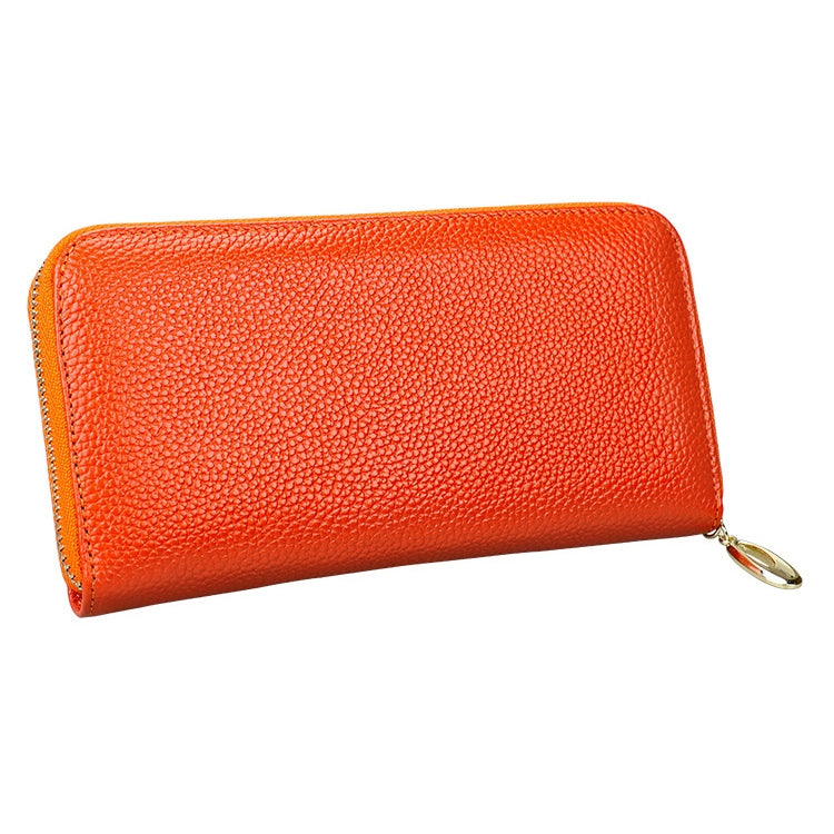 906 Antimagnetic RFID Litchi Texture Women Large Capacity Hand Wallet Purse Phone Bag with Card Slots(Orange) - free shipping - PMC Jewellery - Order now!