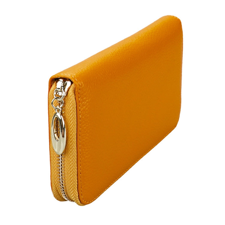 906 Antimagnetic RFID Litchi Texture Women Large Capacity Hand Wallet Purse Phone Bag with Card Slots(Yellow) - free shipping - PMC Jewellery - Order now!