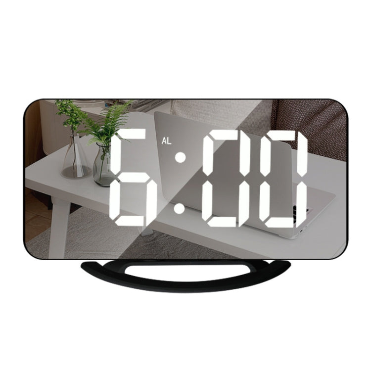 TS-8201-HW Multifunctional LED Makeup Mirror Desk Clock Automatic Photosensitive Electronic Alarm(Black) - Alarm Clocks by PMc TechLife | Online Shopping South Africa | PMc TechLife | Buy Now Pay Later Mobicred