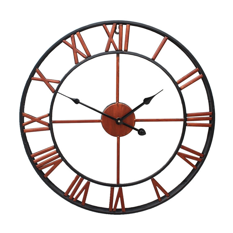 50cm Retro Living Room Iron Round Roman Numeral Mute Decorative Wall Clock (Bronze) - Wall Clock by PMc TechLife | Online Shopping South Africa | PMc TechLife | Buy Now Pay Later Mobicred