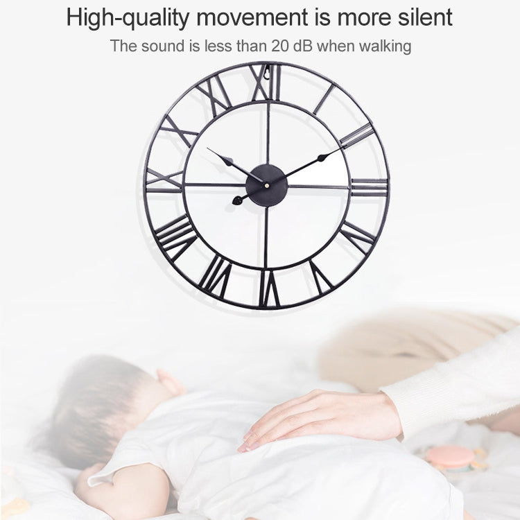 50cm Retro Living Room Iron Round Roman Numeral Mute Decorative Wall Clock (Bronze) - Wall Clock by PMc TechLife | Online Shopping South Africa | PMc TechLife | Buy Now Pay Later Mobicred