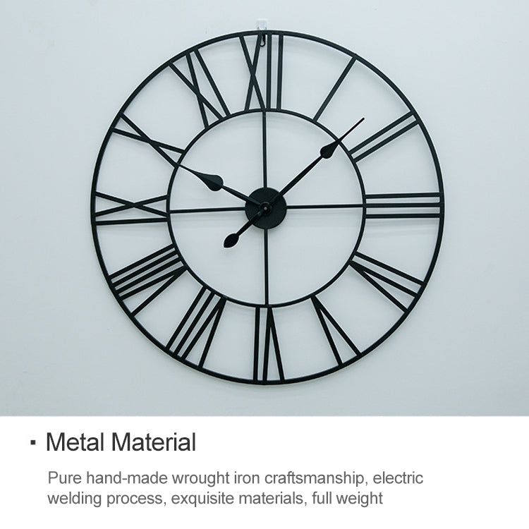 60cm Retro Living Room Iron Round Roman Numeral Mute Decorative Wall Clock (Bronze) - Wall Clock by PMc TechLife | Online Shopping South Africa | PMc TechLife | Buy Now Pay Later Mobicred