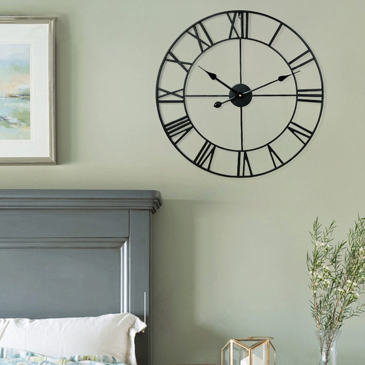 60cm Retro Living Room Iron Round Roman Numeral Mute Decorative Wall Clock (Bronze) - Wall Clock by PMc TechLife | Online Shopping South Africa | PMc TechLife | Buy Now Pay Later Mobicred