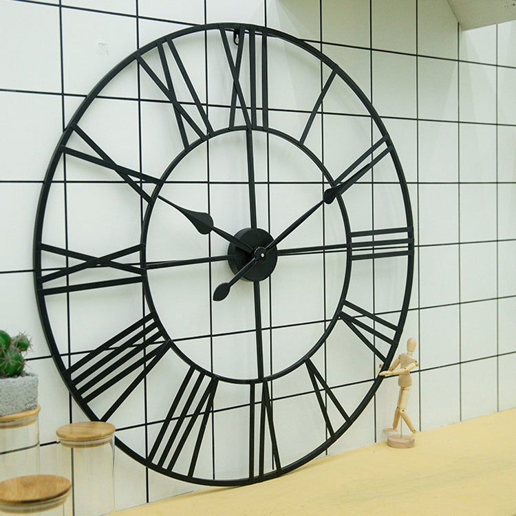 60cm Retro Living Room Iron Round Roman Numeral Mute Decorative Wall Clock (Bronze) - Wall Clock by PMc TechLife | Online Shopping South Africa | PMc TechLife | Buy Now Pay Later Mobicred