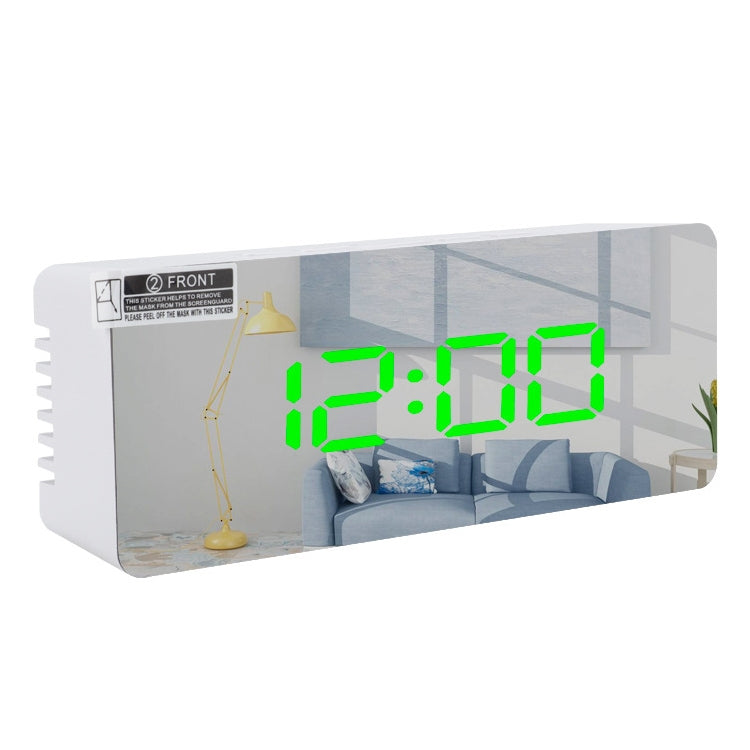 TS-S69-G Multifunctional LED Alarm Clock Battery / Plug-in Charging Dual-purpose Make-up Mirror Clock(Green) - Alarm Clocks by PMc TechLife | Online Shopping South Africa | PMc TechLife | Buy Now Pay Later Mobicred