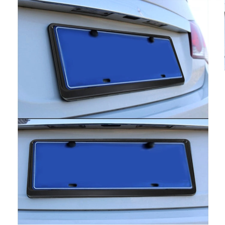 2 PCS Car License Plate Frames Stainless Steel License Plate Frame(Black) - License Plate Covers & Frames by PMC TechLife | Online Shopping South Africa | PMC TechLife | Buy Now Pay Later Mobicred