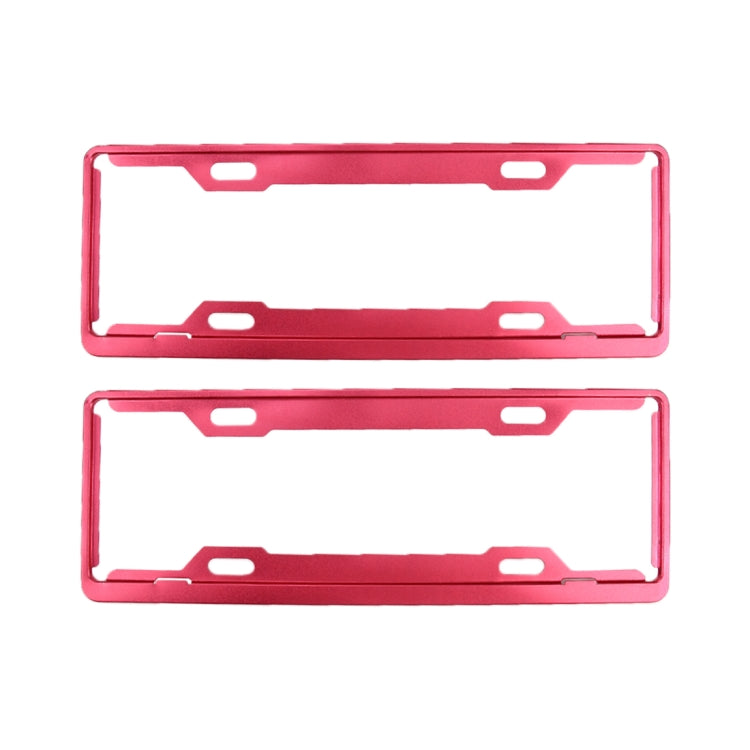 2 PCS Car License Plate Frames Car Styling License Plate Frame Aluminum Alloy Universal License Plate Holder Car Accessories(Red) - License Plate Covers & Frames by PMC TechLife | Online Shopping South Africa | PMC TechLife | Buy Now Pay Later Mobicred