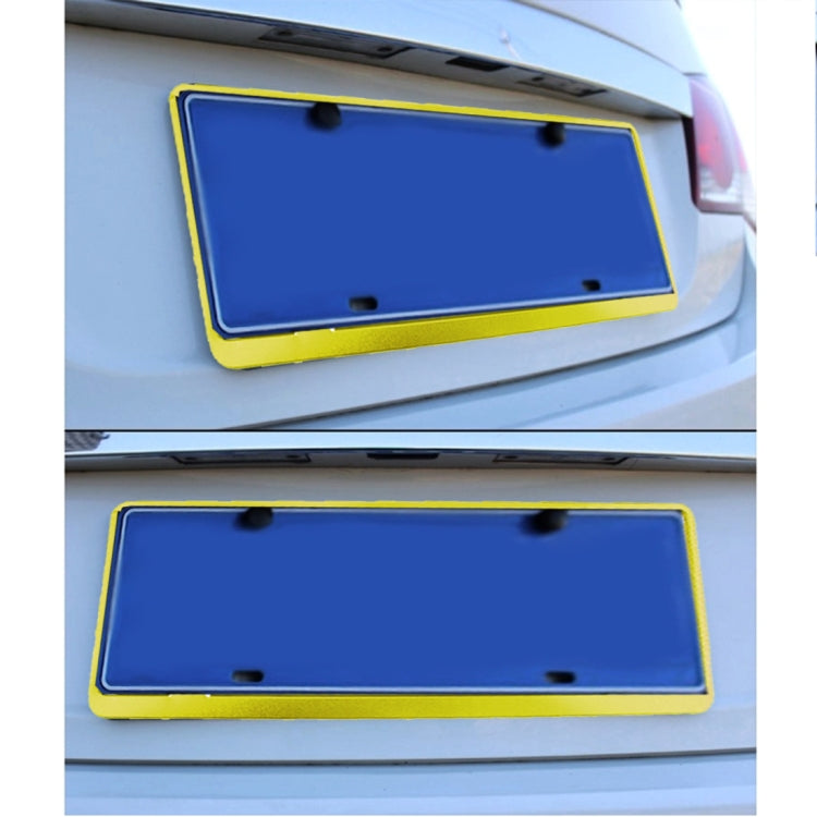 2 PCS Car License Plate Frames Car Styling License Plate Frame Aluminum Alloy Universal License Plate Holder Car Accessories(Yellow) - License Plate Covers & Frames by PMC TechLife | Online Shopping South Africa | PMC TechLife | Buy Now Pay Later Mobicred