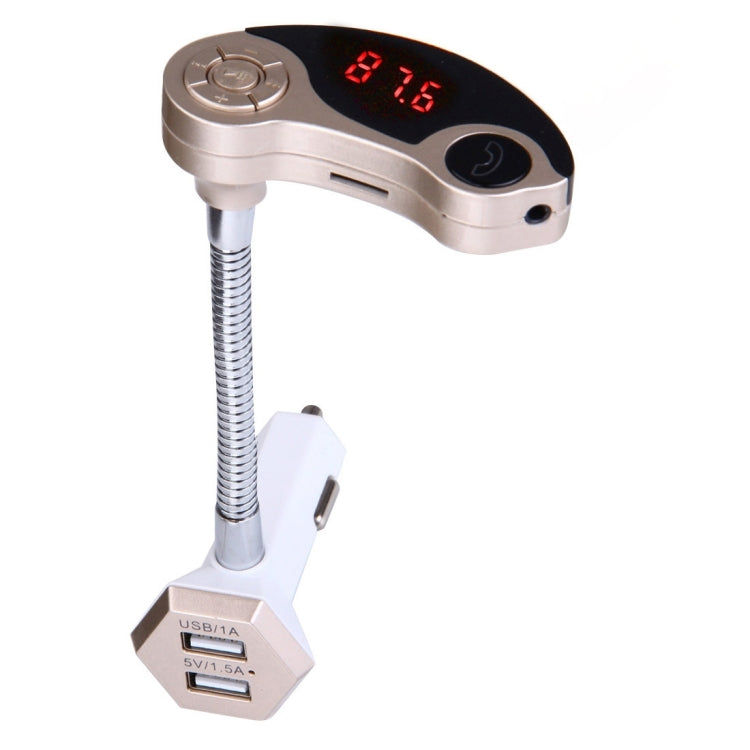 GT86 Dual USB Charger Car Bluetooth FM Transmitter Kit, Support LCD Display / TF Card Music Play / Hands-free(Gold) - free shipping - PMC TechLife - Order now!