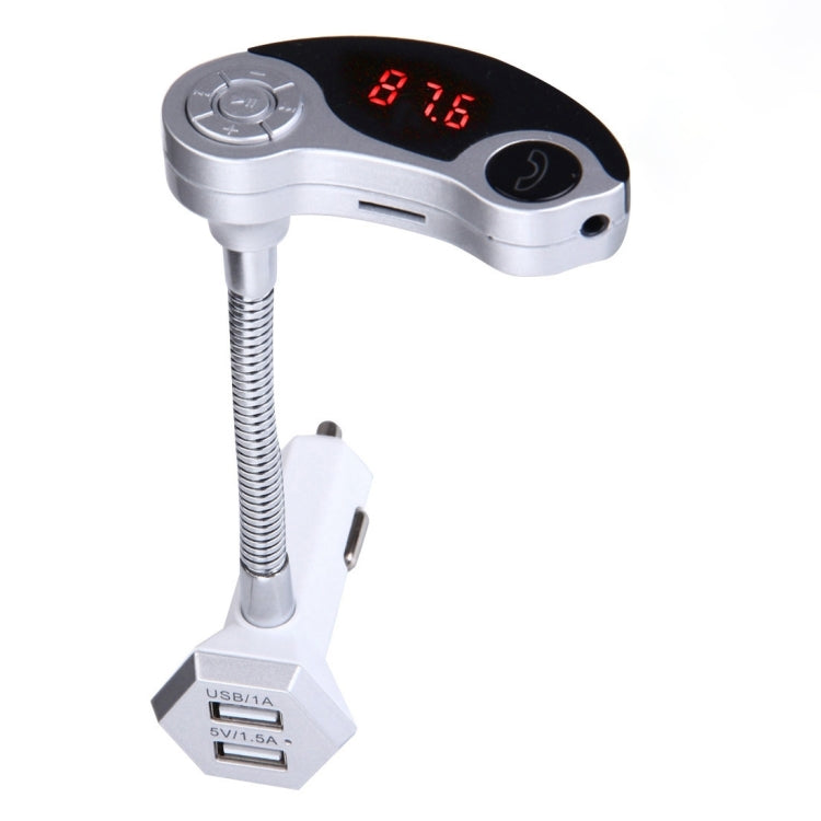 GT86 Dual USB Charger Car Bluetooth FM Transmitter Kit, Support LCD Display / TF Card Music Play / Hands-free(Silver) - Bluetooth Car Kits by PMC TechLife | Online Shopping South Africa | PMC TechLife | Buy Now Pay Later Mobicred