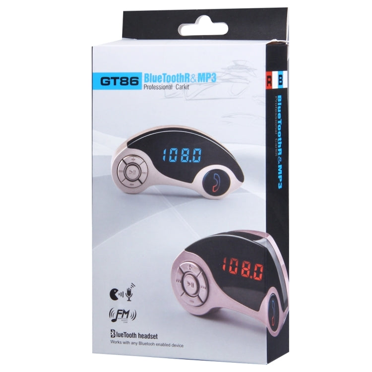GT86 Dual USB Charger Car Bluetooth FM Transmitter Kit, Support LCD Display / TF Card Music Play / Hands-free(Silver) - Bluetooth Car Kits by PMC TechLife | Online Shopping South Africa | PMC TechLife | Buy Now Pay Later Mobicred