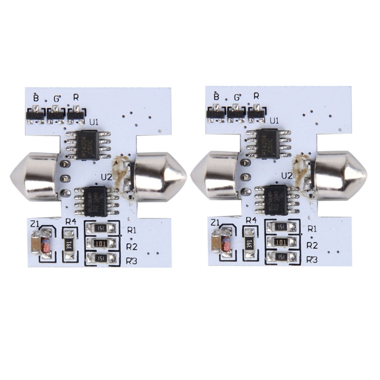 2 PCS Colorful 31MM Bicuspid Remote Control Car Dome Lamp LED Reading Light with 6 LED Lights - Dome Lights by PMC Jewellery | Online Shopping South Africa | PMC Jewellery | Buy Now Pay Later Mobicred