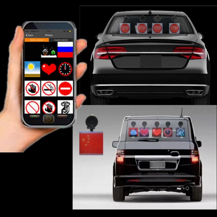 32x32 Pixel Full Color Wireless Bluetooth APP Control Emoticon Smile Faces LED Car Sign LED Display Lighting Board - Car Monitor by PMc TechLife | Online Shopping South Africa | PMc TechLife | Buy Now Pay Later Mobicred