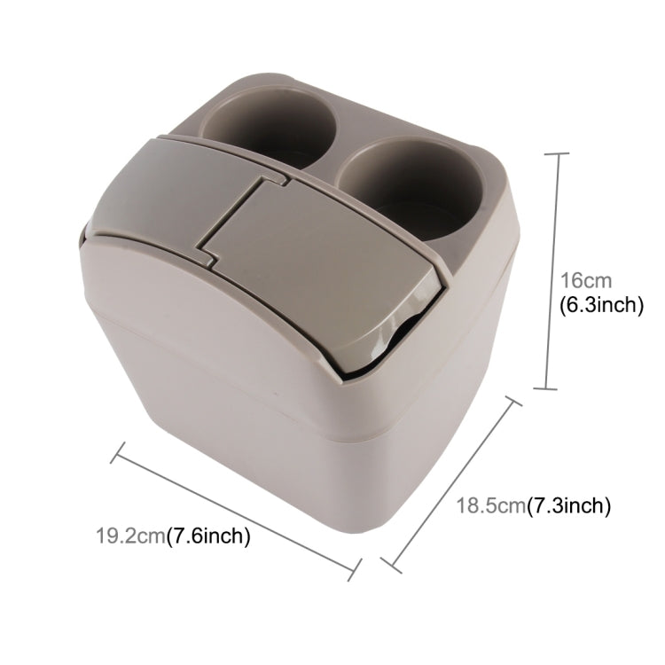 SHUNWEI SD-1605 Multifunction 3 in 1 Car Cup Holder Drink Bottle Can Garbage Can Portable Vehicle Trash Can Bin Rubbish Bin Organizer(Khaki) - Stowing Tidying by SHUNWEI | Online Shopping South Africa | PMC TechLife | Buy Now Pay Later Mobicred