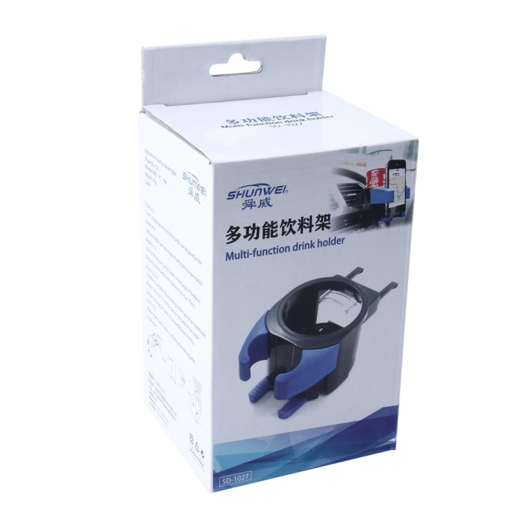 SHUNWEI SD-1027 Car Auto Multi-functional ABS Air Vent Drink Holder Bottle Cup Holder Phone Holder Mobile Mount (Blue) - Car Drink Holders by SHUNWEI | Online Shopping South Africa | PMC TechLife | Buy Now Pay Later Mobicred
