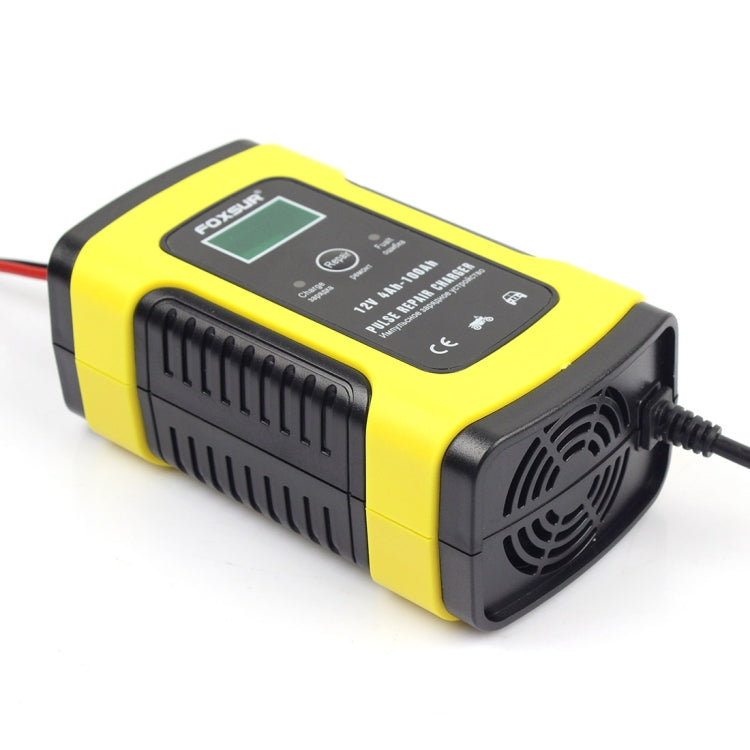 12V 6A Intelligent Universal Battery Charger for Car Motorcycle, Length: 55cm, UK Plug(Yellow) - Battery Charger by FOXSUR | Online Shopping South Africa | PMC TechLife | Buy Now Pay Later Mobicred