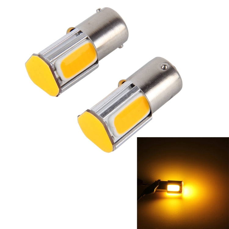 2 PCS 1156/Ba15s 5W 4 COB LEDs Car Turn Light, DC 12V(Yellow Light) - Arrow Turn Lights by PMC TechLife | Online Shopping South Africa | PMC TechLife | Buy Now Pay Later Mobicred