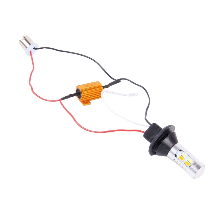 2 PCS 1156/BA15S/BAU15S 10W 1000LM 6000K White + Yellow Light DRL&Turn Light with 20 SMD-5730-LED Lamps���DC 12-24V - Arrow Turn Lights by PMC TechLife | Online Shopping South Africa | PMC TechLife | Buy Now Pay Later Mobicred