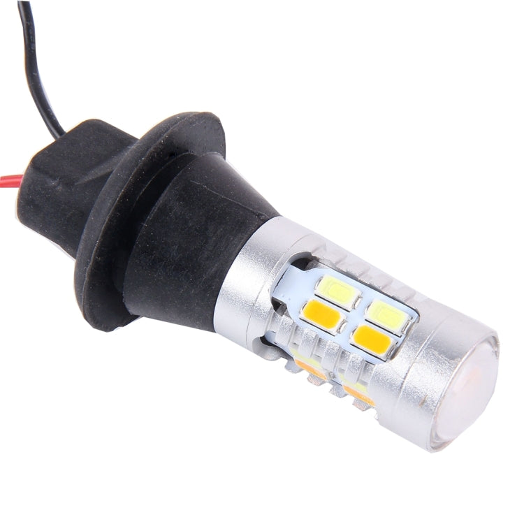 2 PCS T20/7440 10W 1000LM 6000K White + Yellow Light DRL&Turn Light with 20 SMD-5730-LED Lamps���DC 12-24V - Arrow Turn Lights by PMC TechLife | Online Shopping South Africa | PMC TechLife | Buy Now Pay Later Mobicred
