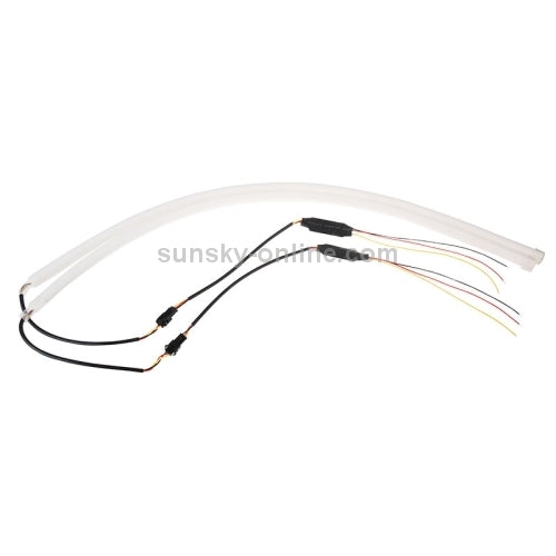 2 PCS 12V Car Daytime Running Lights Soft Article Lamp, White + Yellow Light, Length: 85cm - Running Lights by PMC TechLife | Online Shopping South Africa | PMC TechLife | Buy Now Pay Later Mobicred