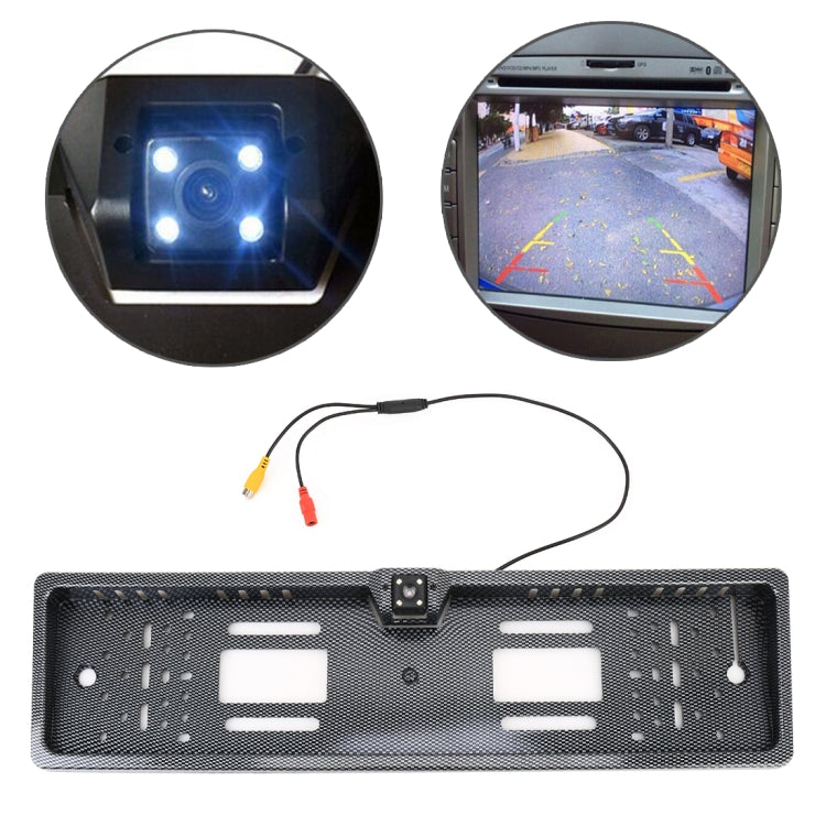 JX-9488 720x540 Effective Pixel NTSC 60HZ CMOS II Universal Waterproof Car Carbon Fiber Rear View Backup Camera with 2W 80LM 5000K White Light 4LED Lamp, DC 12V, Wire Length: 4m - Rear View Cameras by PMC TechLife | Online Shopping South Africa | PMC TechLife | Buy Now Pay Later Mobicred