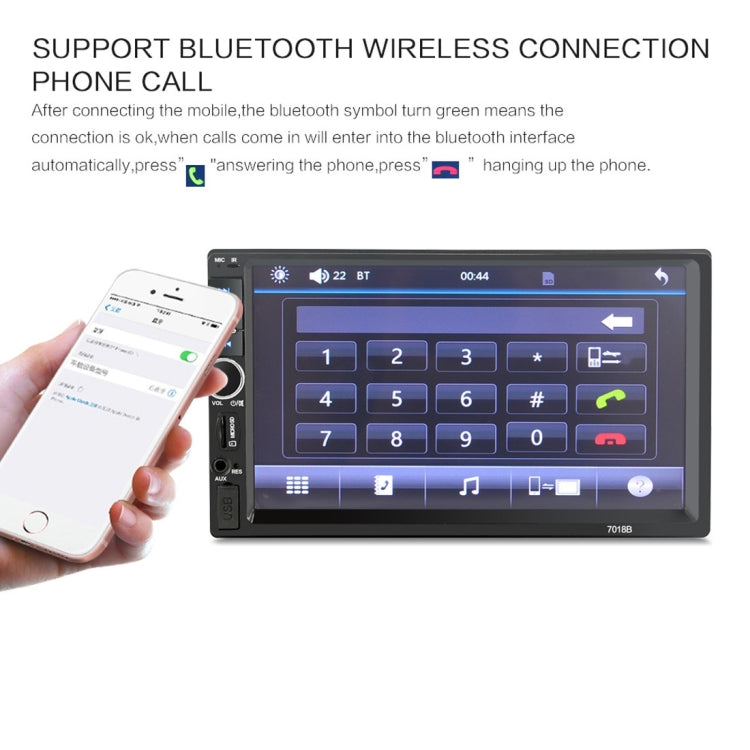 7018B 7.0 inch HD Touch Screen Dual DIN Car Radio Bluetooth Stereo MP3 / MP4 / MP5 Player with Remote Control, with Rearview Camera, 6800 Module, Support  FM / TF Card / USB Flash Disk - Car MP3 & MP4 & MP5 by PMC TechLife | Online Shopping South Africa | PMC TechLife | Buy Now Pay Later Mobicred