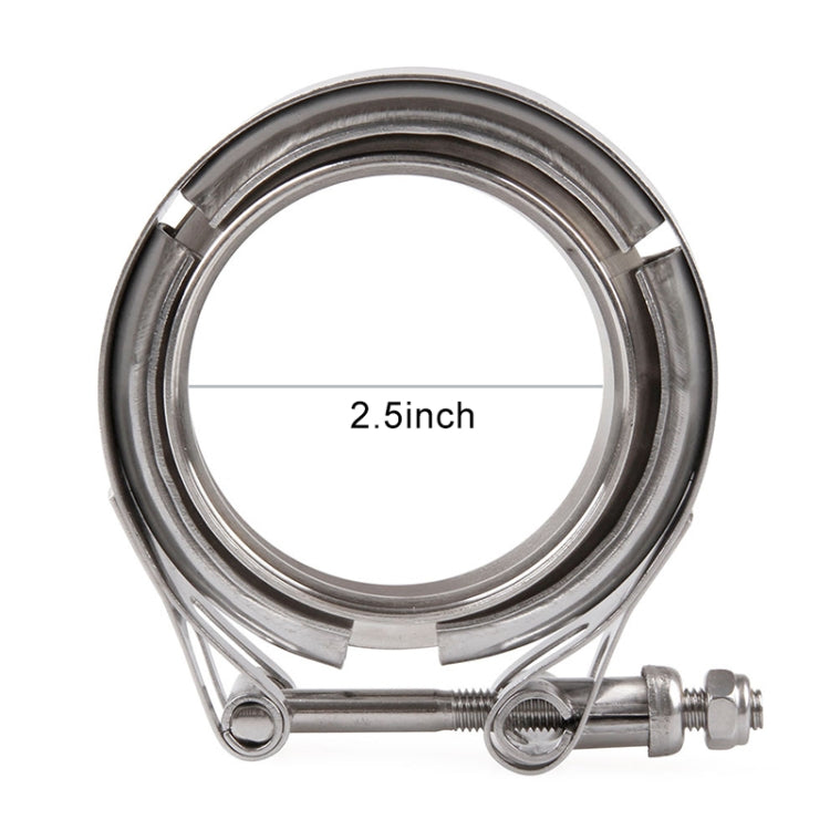 2.5 inch Car Turbo Exhaust Downpipe V-Band Clamp Stainless Steel 304 Flange Clamp - Booster Cable & Clip by PMC TechLife | Online Shopping South Africa | PMC TechLife | Buy Now Pay Later Mobicred