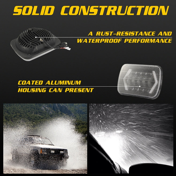 7 inch H4 DC 9V-30V 3000LM 6000K 30W IP67 8LED Lamp Beads Car Square Shape LED Headlight Lamps for Jeep Wrangler - Work Lights by PMC TechLife | Online Shopping South Africa | PMC TechLife | Buy Now Pay Later Mobicred