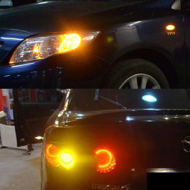 2 PCS 7440 5W 450LM 60LEDs DC 12V SMD-4014 Car Auto Brake Light Turn Signal Lights Car Source Set(White Light+Yellow Light), Cable Length: 40cm - Brake Lights by PMC TechLife | Online Shopping South Africa | PMC TechLife | Buy Now Pay Later Mobicred