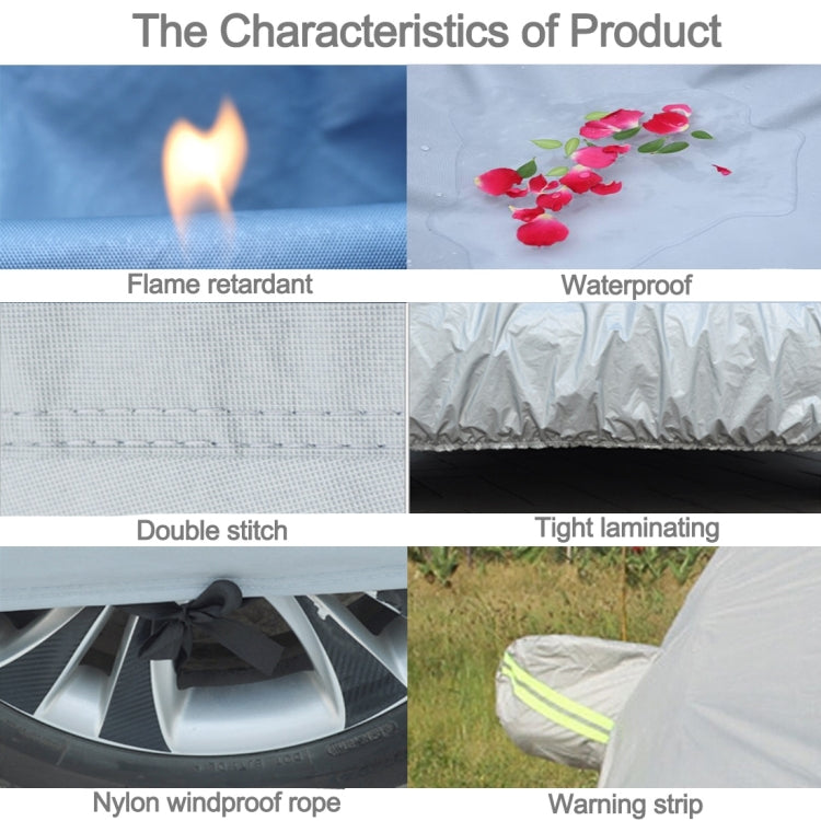 Oxford Cloth Anti-Dust Waterproof Sunproof Flame Retardant Breathable Indoor Outdoor Full Car Cover Sun UV Snow Dust Resistant Protection SUV Car Cover with Warning Strips, Fits Cars up to 4.8m(187 inch) in Length - PE Material by PMC TechLife | Online Shopping South Africa | PMC TechLife | Buy Now Pay Later Mobicred