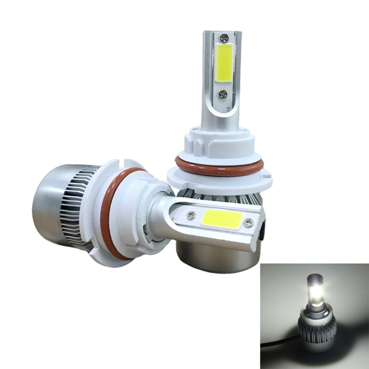 2pcs 9004 18W 1800LM 6000K Waterproof IP68 Car Auto LED Headlight with 2 COB LED Lamps, DC 9-36V(White Light) - LED Headlamps by PMC TechLife | Online Shopping South Africa | PMC TechLife | Buy Now Pay Later Mobicred