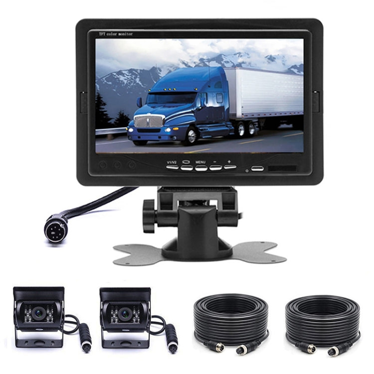 F0505 7 inch HD Car Dual Camera Rearview Mirror Monitor, with 2 x 10m Cable - free shipping - PMC TechLife - Order now!