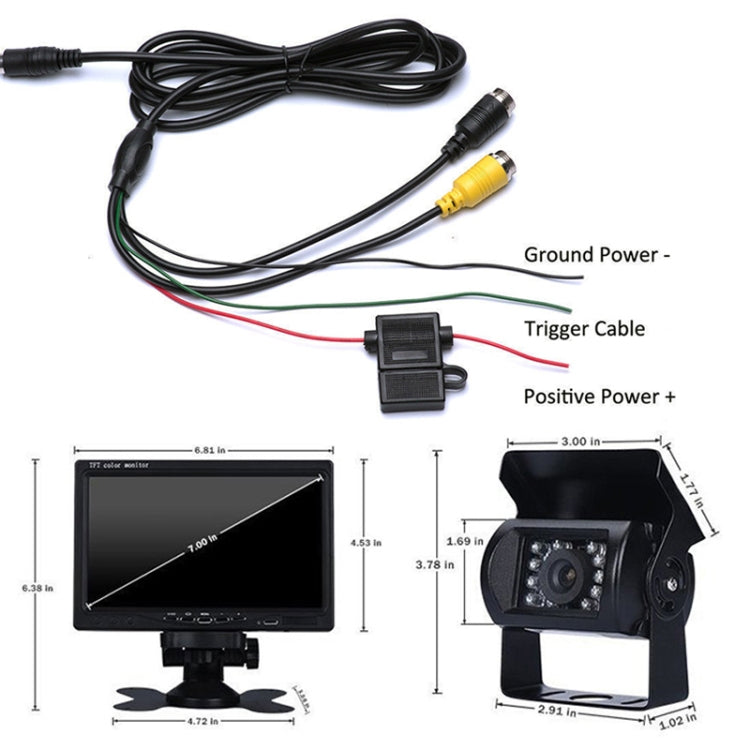 F0505 7 inch HD Car Dual Camera Rearview Mirror Monitor, with 2 x 10m Cable - free shipping - PMC TechLife - Order now!
