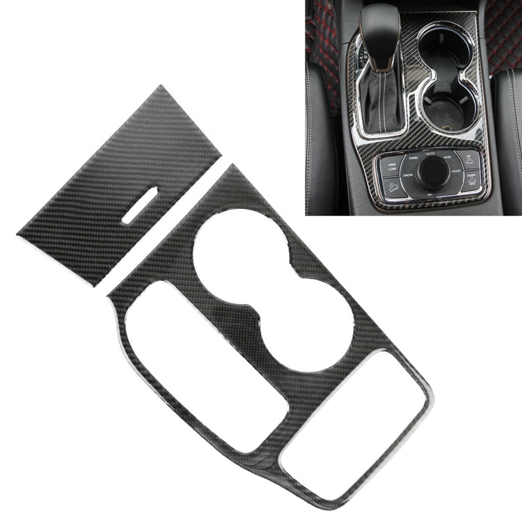 2 PCS Car Water Cup Panel Carbon Fiber Decorative Sticker for Jeep Grand Cherokee 2016-2018 - Car Interior Mouldings by PMC TechLife | Online Shopping South Africa | PMC TechLife | Buy Now Pay Later Mobicred