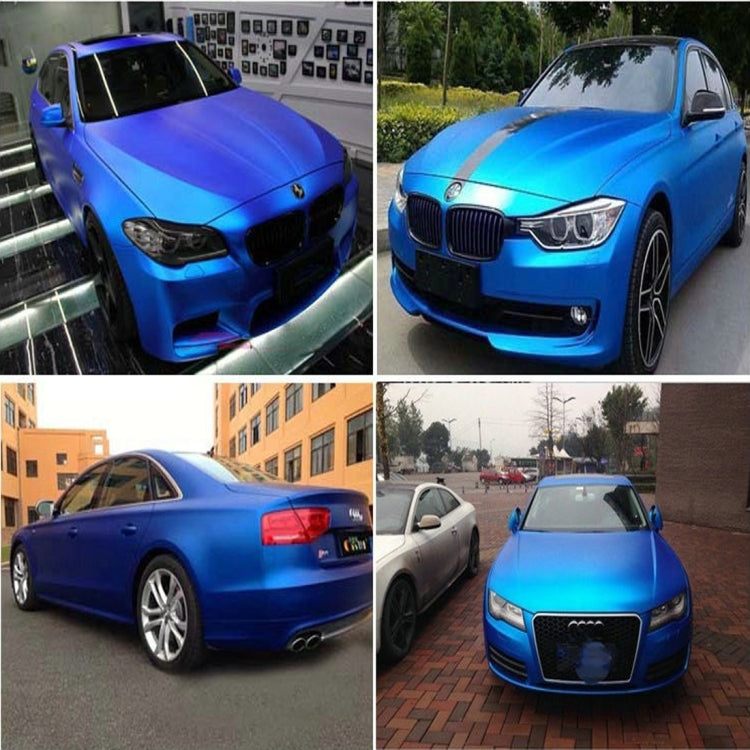 1.52 * 0.5m Waterproof PVC Wire Drawing Brushed Chrome Vinyl Wrap Car Sticker Automobile Ice Film Stickers Car Styling Matte Brushed Car Wrap Vinyl Film (Dark Blue) - Auto Film by PMC Jewellery | Online Shopping South Africa | PMC Jewellery | Buy Now Pay Later Mobicred