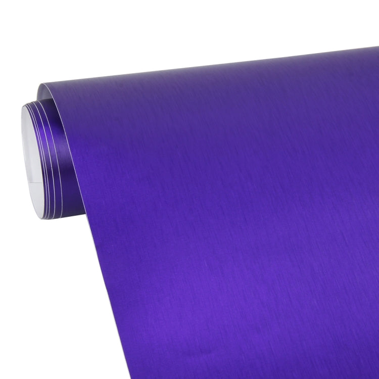 1.52 * 0.5m Waterproof PVC Wire Drawing Brushed Chrome Vinyl Wrap Car Sticker Automobile Ice Film Stickers Car Styling Matte Brushed Car Wrap Vinyl Film (Purple) - Auto Film by PMC Jewellery | Online Shopping South Africa | PMC Jewellery | Buy Now Pay Later Mobicred