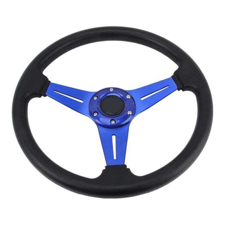 35cm PU Racing Sport Hand Wheel Car Modified Steering Wheel(Blue) - Steering Wheel Accessories by PMC TechLife | Online Shopping South Africa | PMC TechLife | Buy Now Pay Later Mobicred