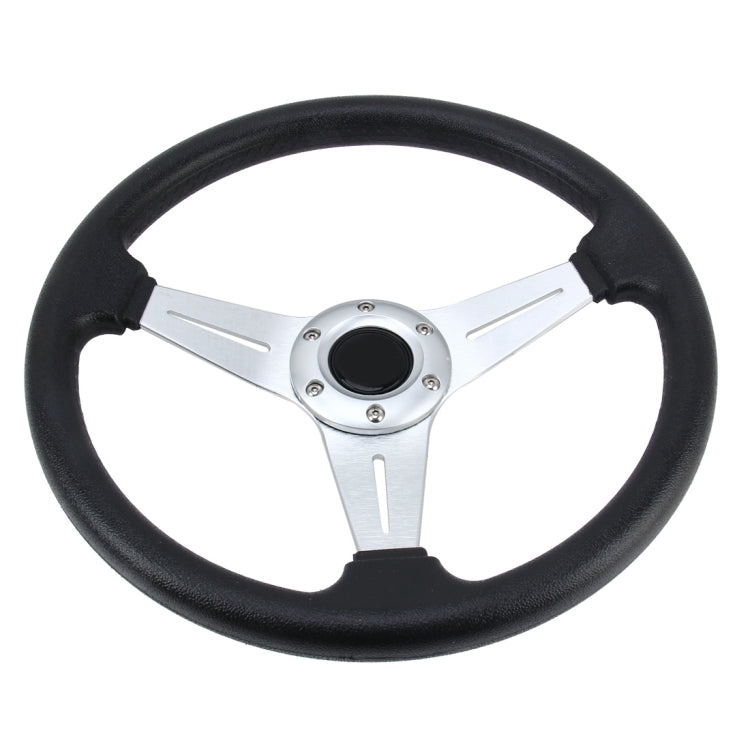 35cm PU Racing Sport Hand Wheel Car Modified Steering Wheel(Silver) - Steering Wheel Accessories by PMC TechLife | Online Shopping South Africa | PMC TechLife | Buy Now Pay Later Mobicred