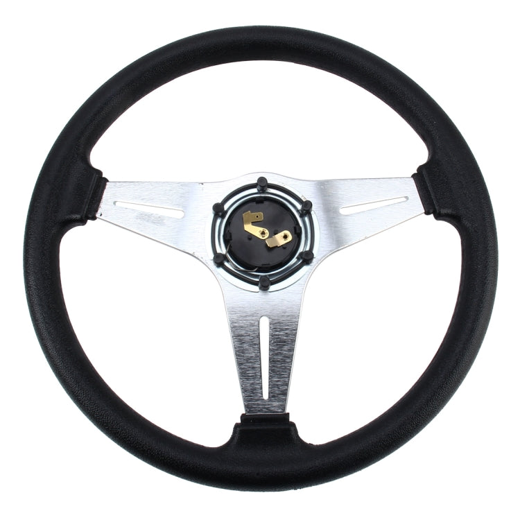 35cm PU Racing Sport Hand Wheel Car Modified Steering Wheel(Silver) - Steering Wheel Accessories by PMC TechLife | Online Shopping South Africa | PMC TechLife | Buy Now Pay Later Mobicred